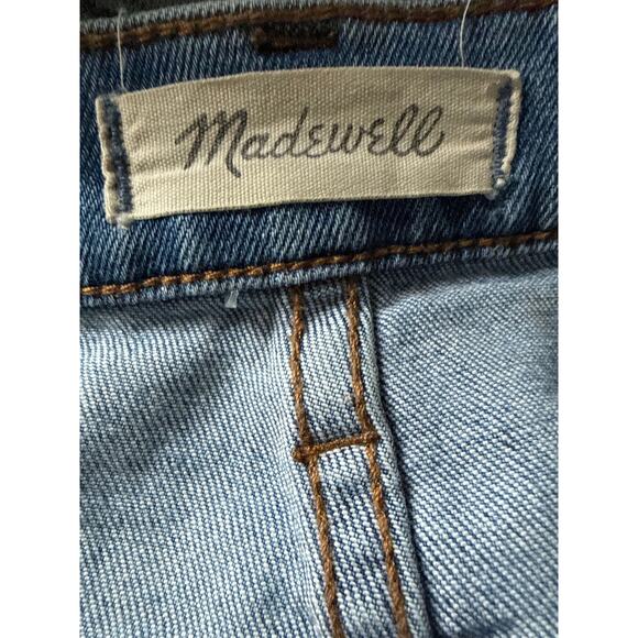 Madewell Wide Leg Crop Button Fly Size 26 Light Wash Frayed Hem - Picture 8 of 11